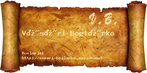 Vásári Boglárka névjegykártya